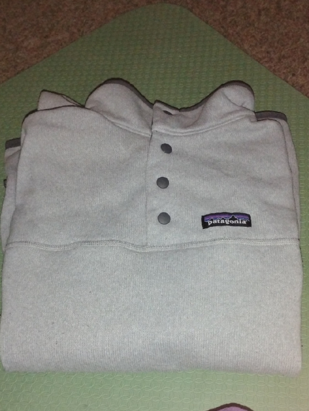 Patagonia Light Gray Snap Pullover Hoodie